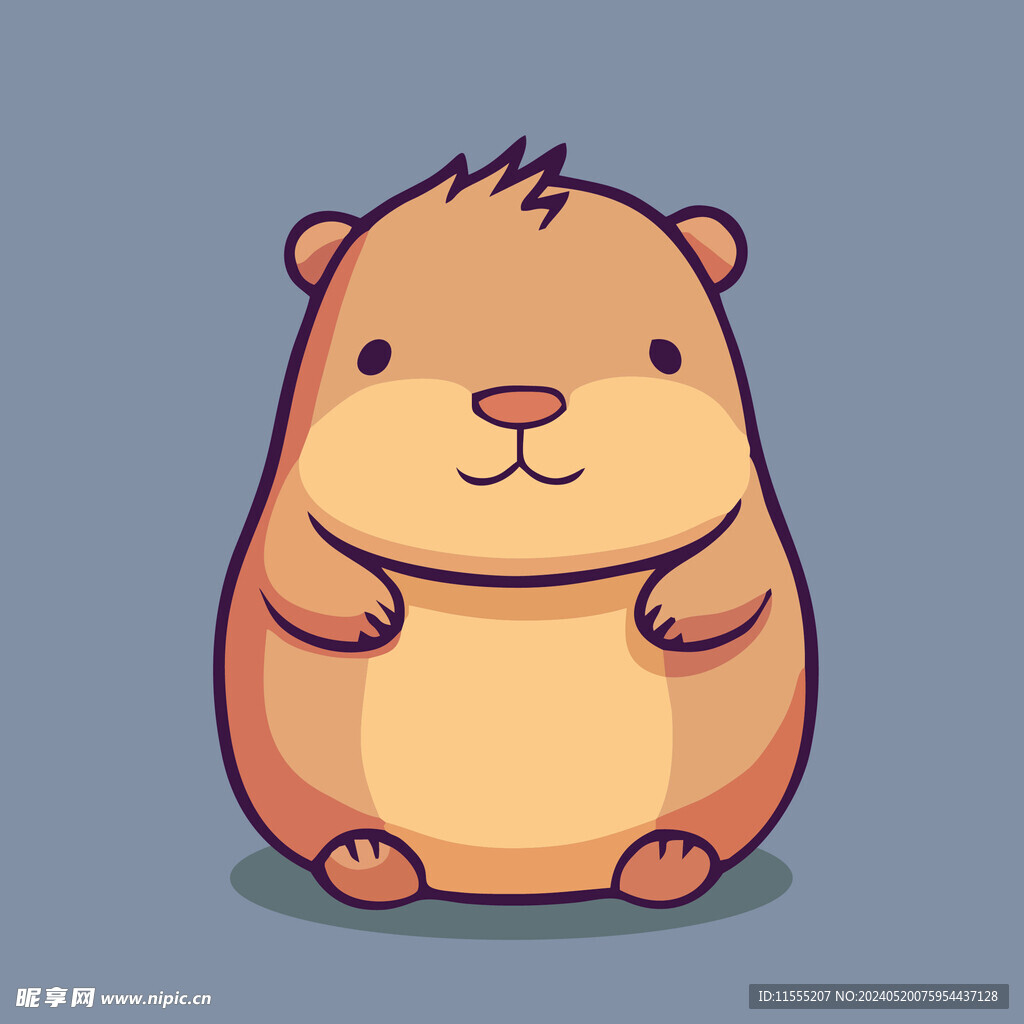 可爱竹鼠矢量卡通画儿童插画