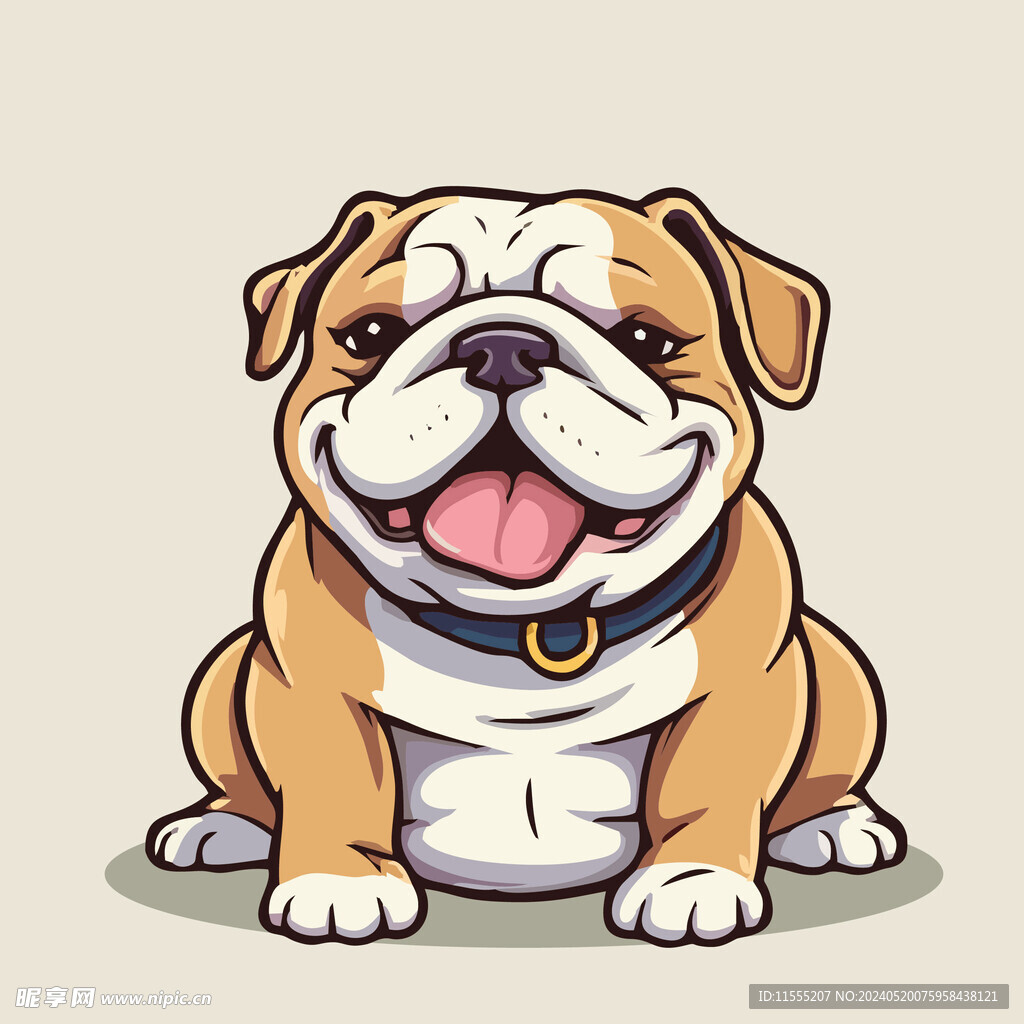 可爱沙皮狗矢量卡通画儿童插