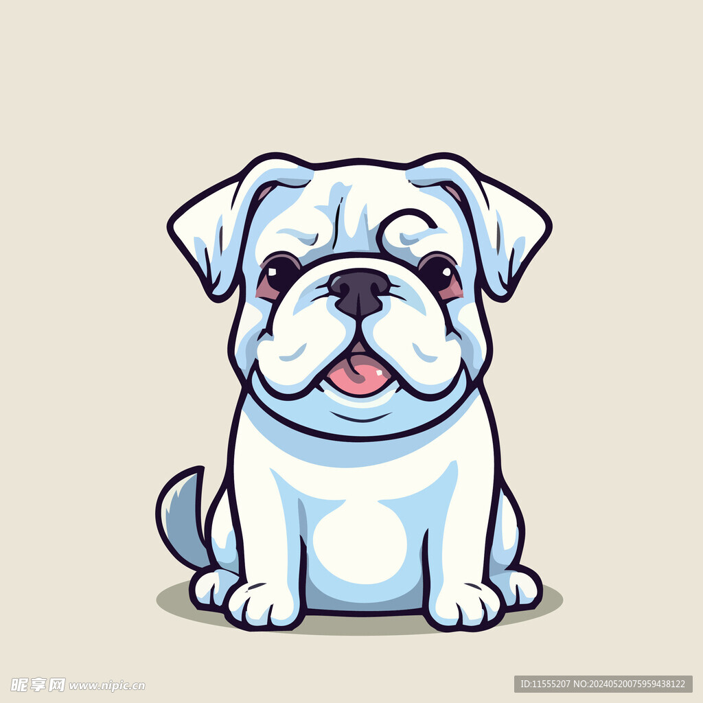 可爱沙皮狗矢量卡通画儿童插画