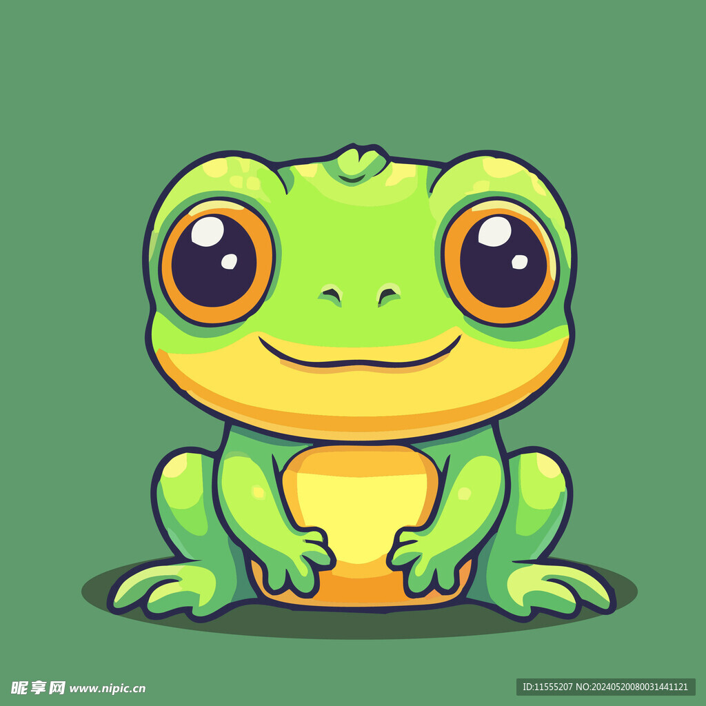 可爱青蛙矢量卡通画儿童插画