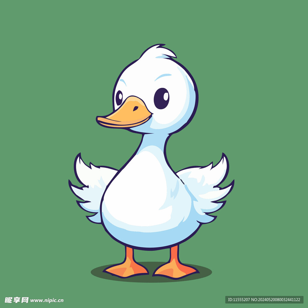 可爱柯尔鸭矢量卡通画儿童插画