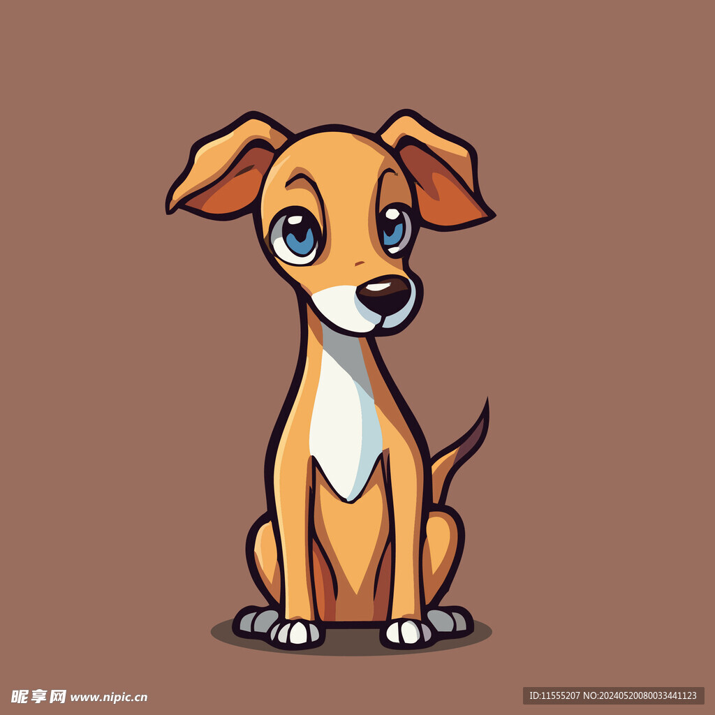 可爱狗狗矢量卡通画儿童插画