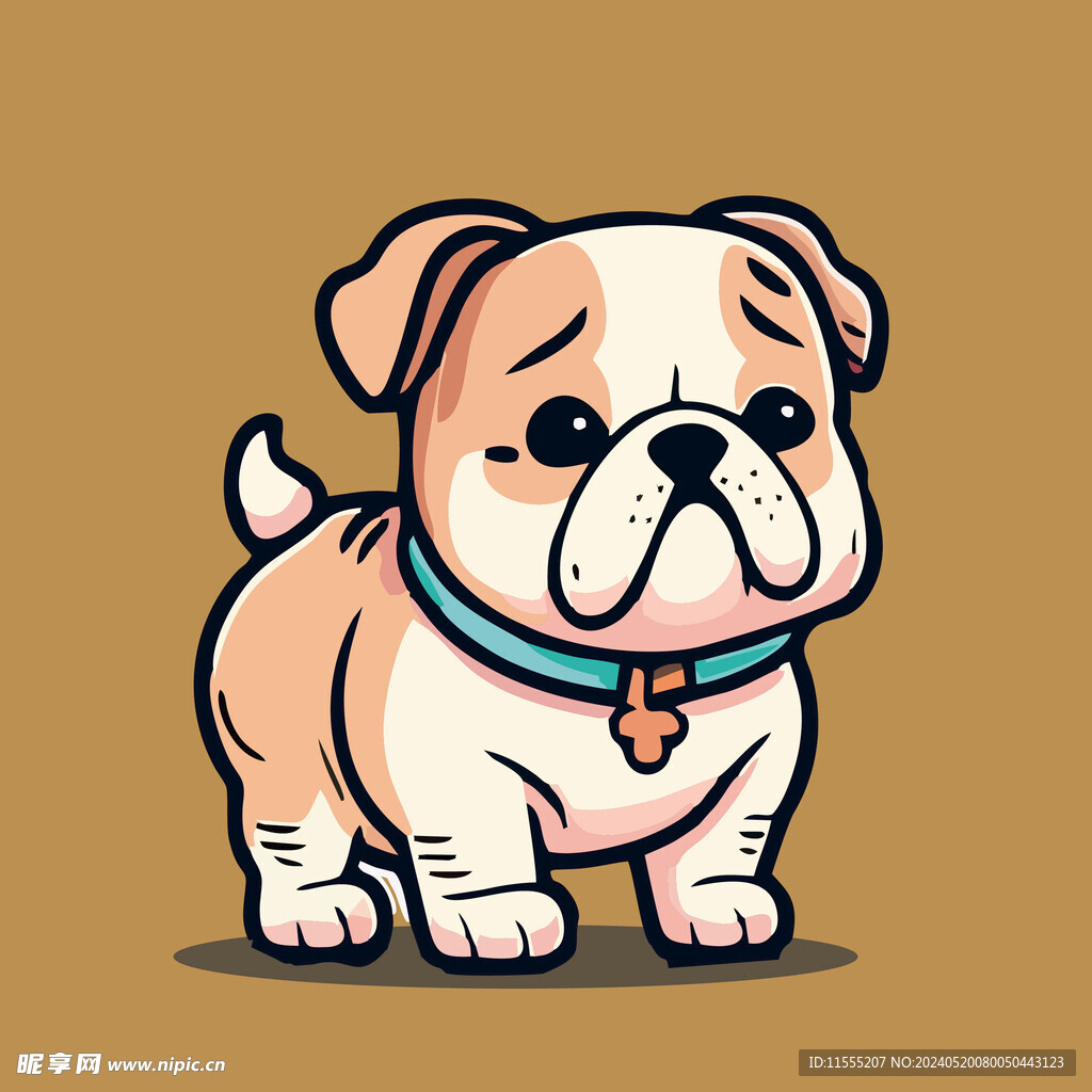 可爱沙皮狗矢量卡通画儿童插画