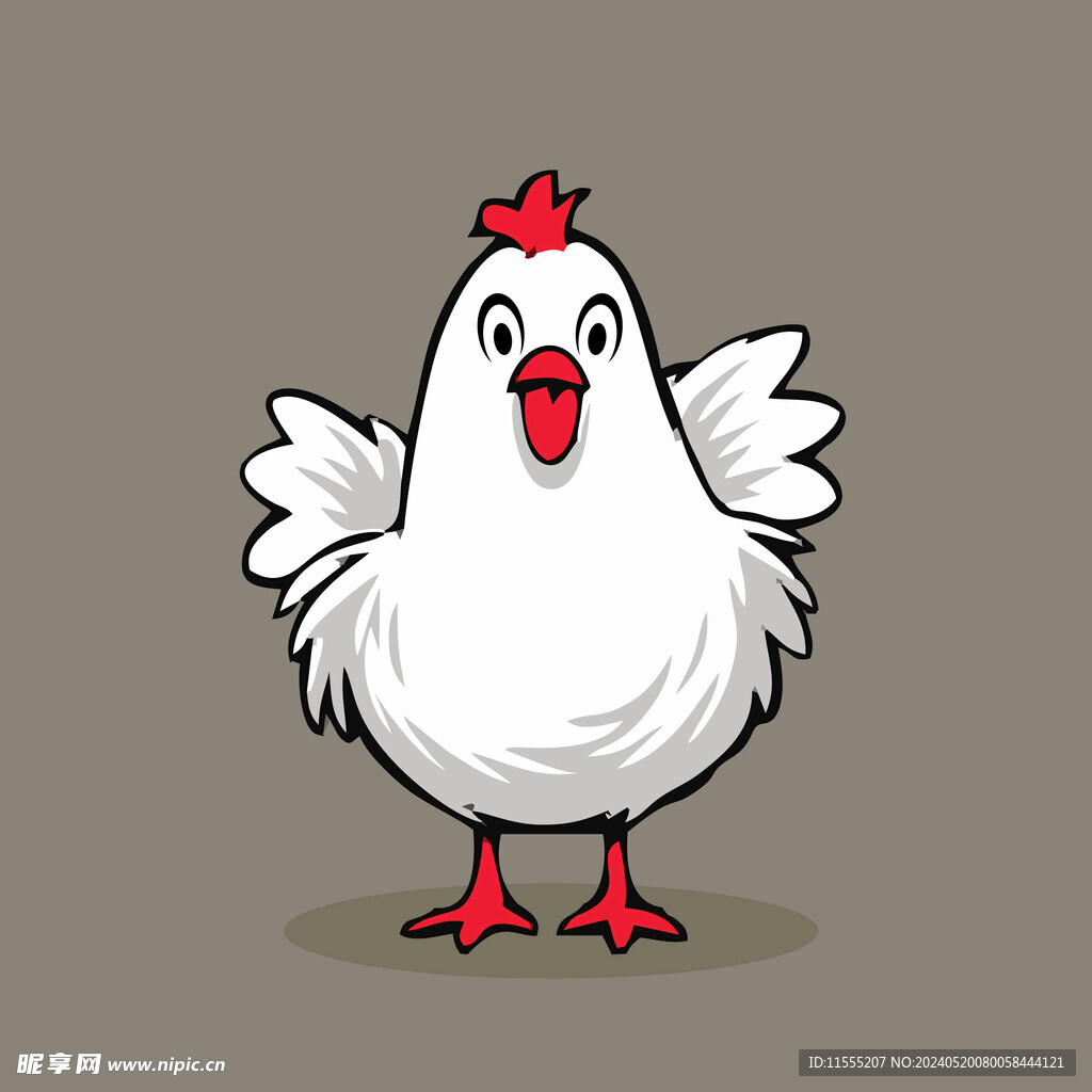 可爱小鸡矢量卡通画儿童插画