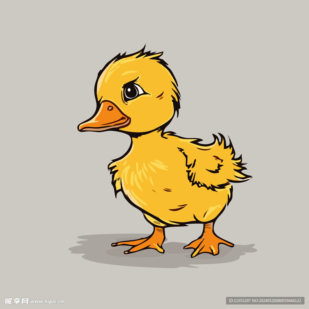 可爱小黄鸭矢量卡通画儿童插画