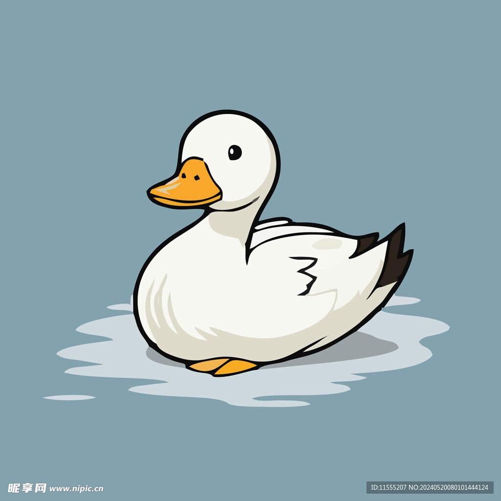 可爱小鸭矢量卡通画儿童插画