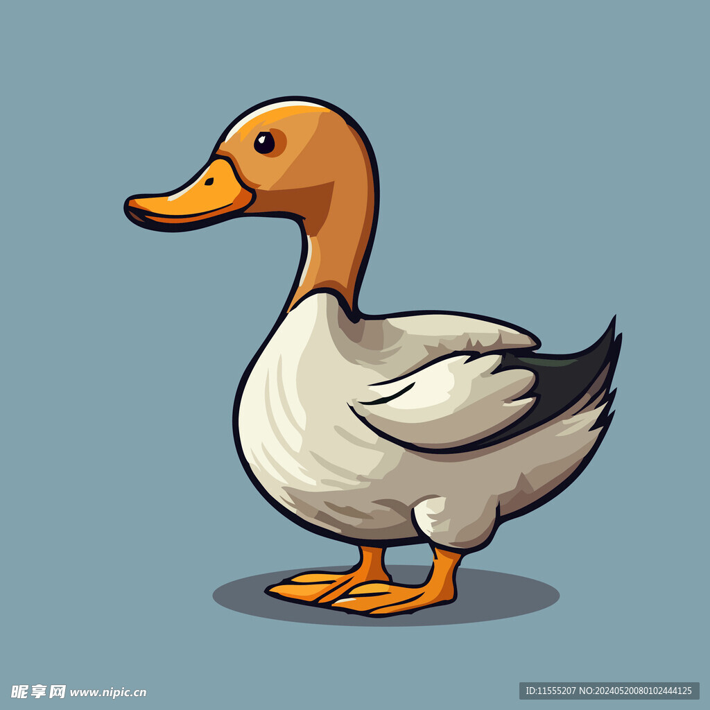 可爱小鸭矢量卡通画儿童插画