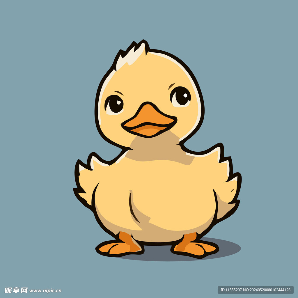 可爱小黄鸭矢量卡通画儿童插画