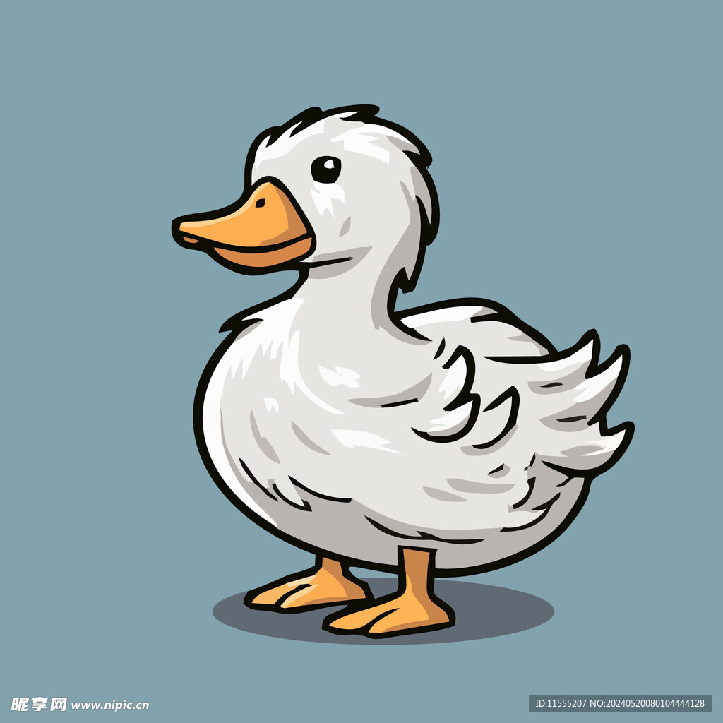 可爱小鸭矢量卡通画儿童插画