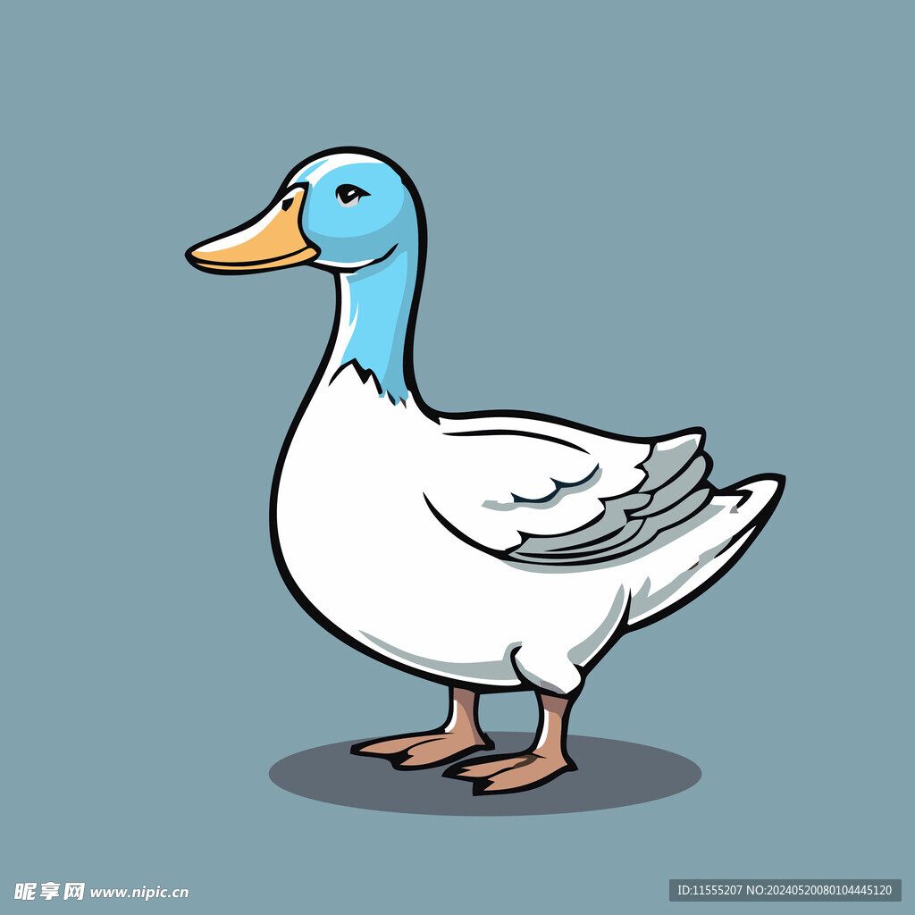 可爱小鸭矢量卡通画儿童插画