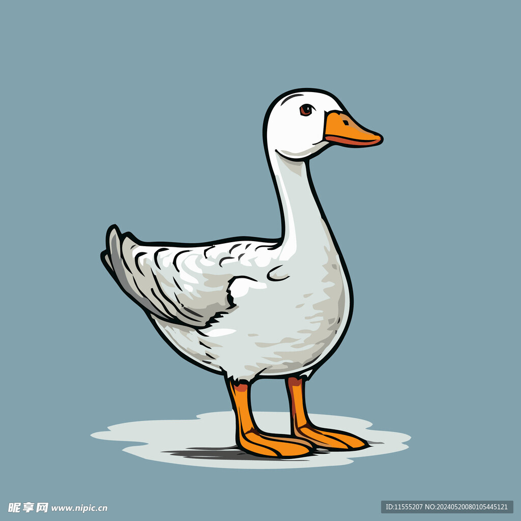 可爱小鸭矢量卡通画儿童插画