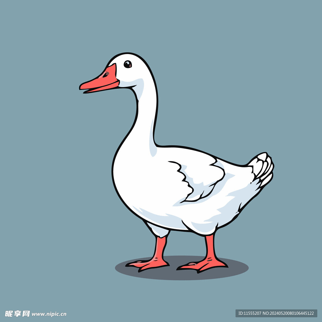 可爱小鸭矢量卡通画儿童插画