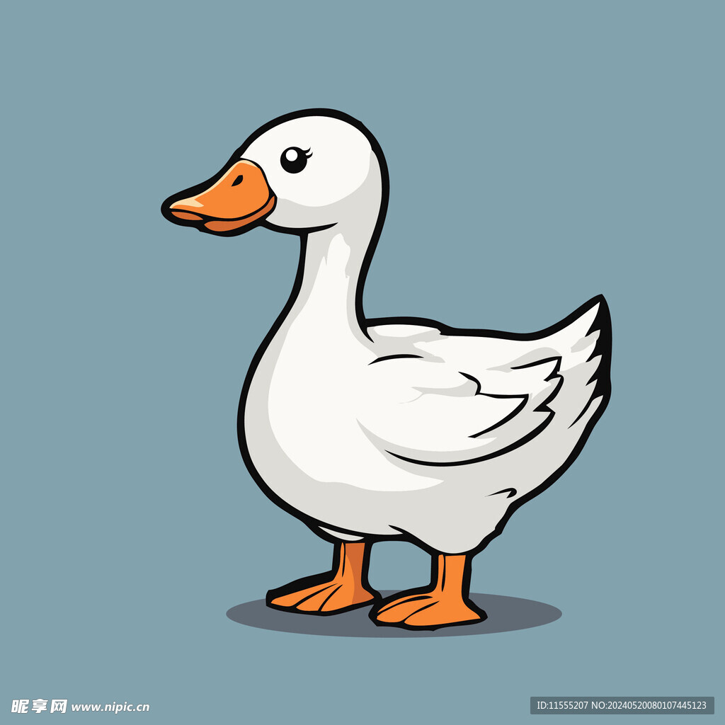 可爱小鸭矢量卡通画儿童插画