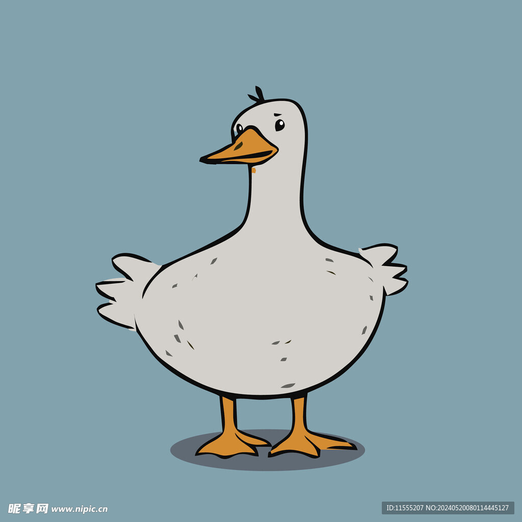 可爱小鸭矢量卡通画儿童插画