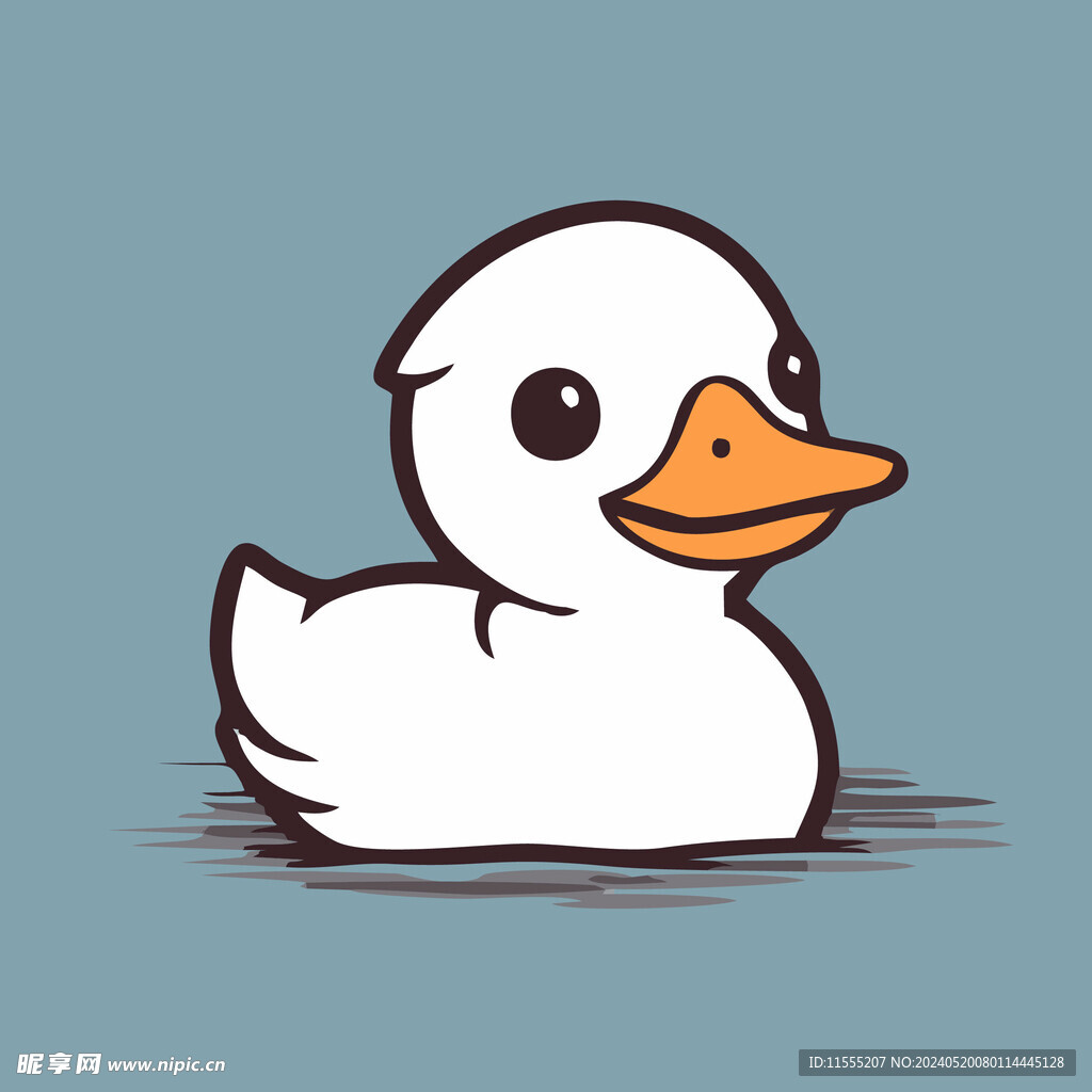 可爱小鸭矢量卡通画儿童插画