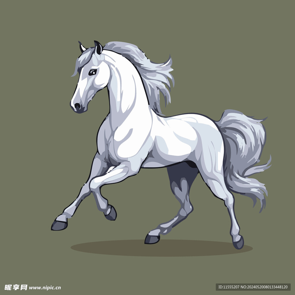 可爱小马矢量卡通画儿童插画