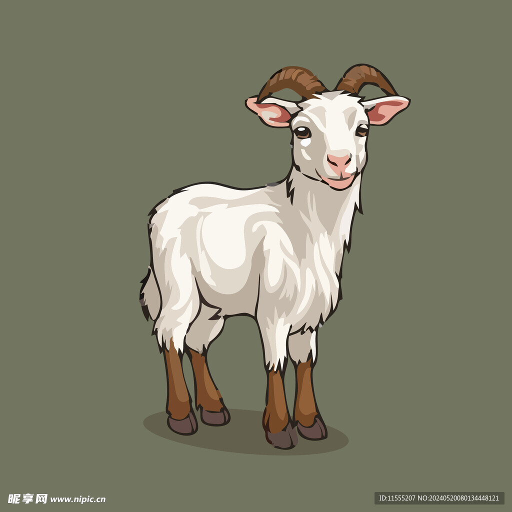 可爱小羊矢量卡通画儿童插画