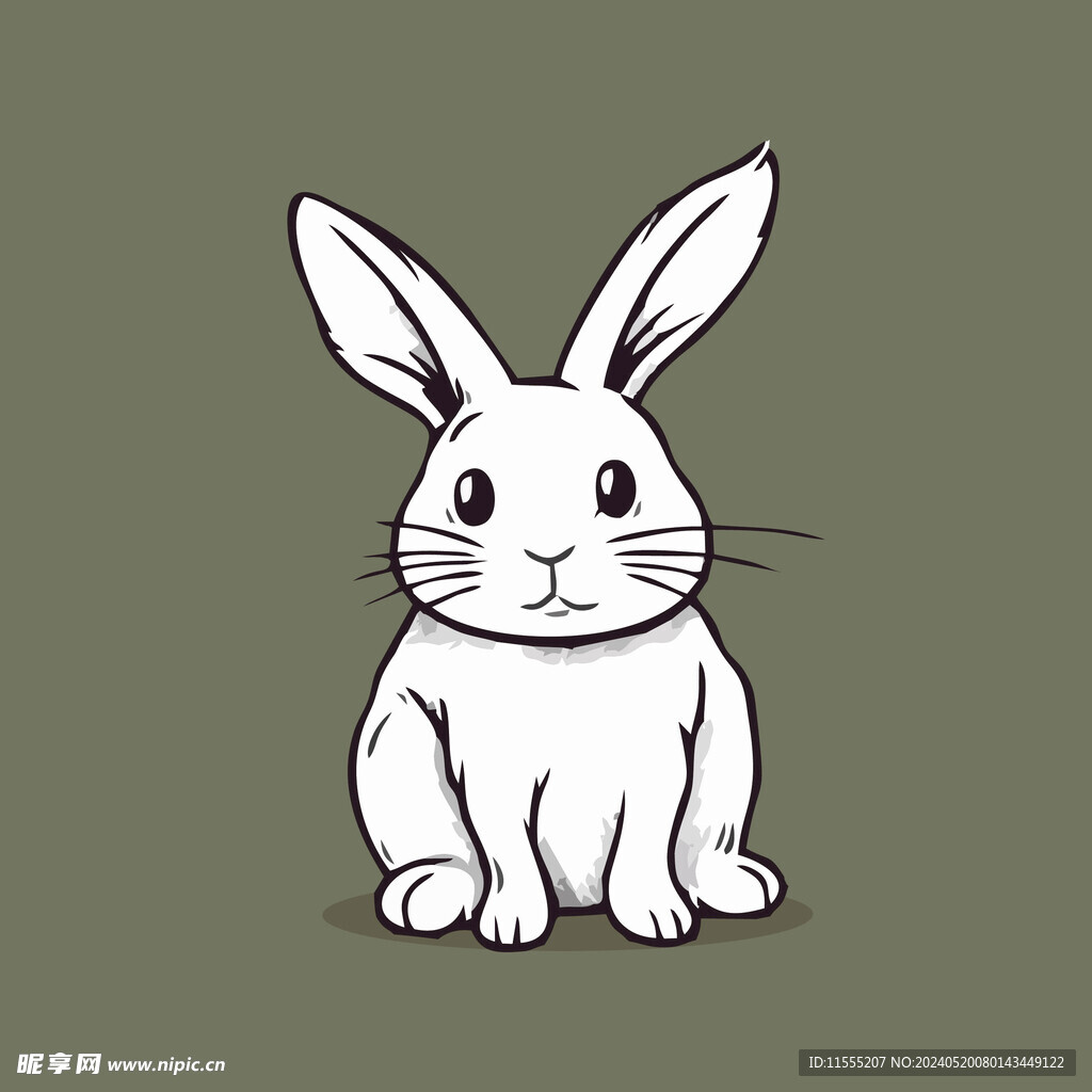 可爱小兔子矢量卡通画儿童插画