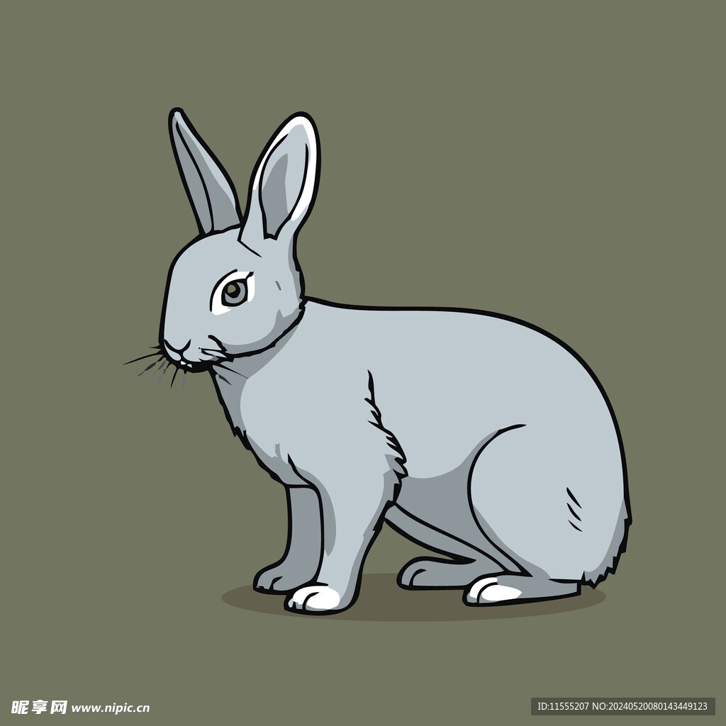 可爱小兔子矢量卡通画儿童插画