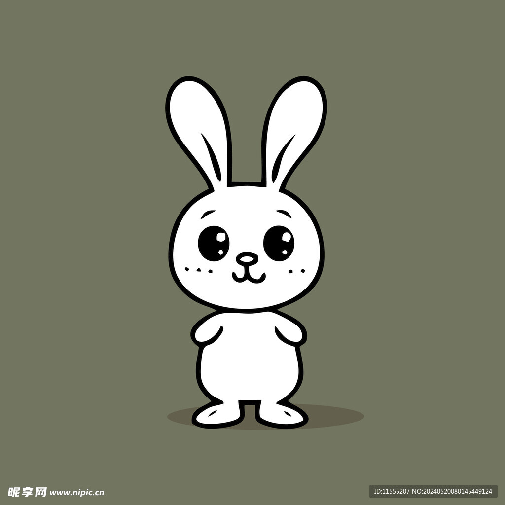 可爱小兔子矢量卡通画儿童插画