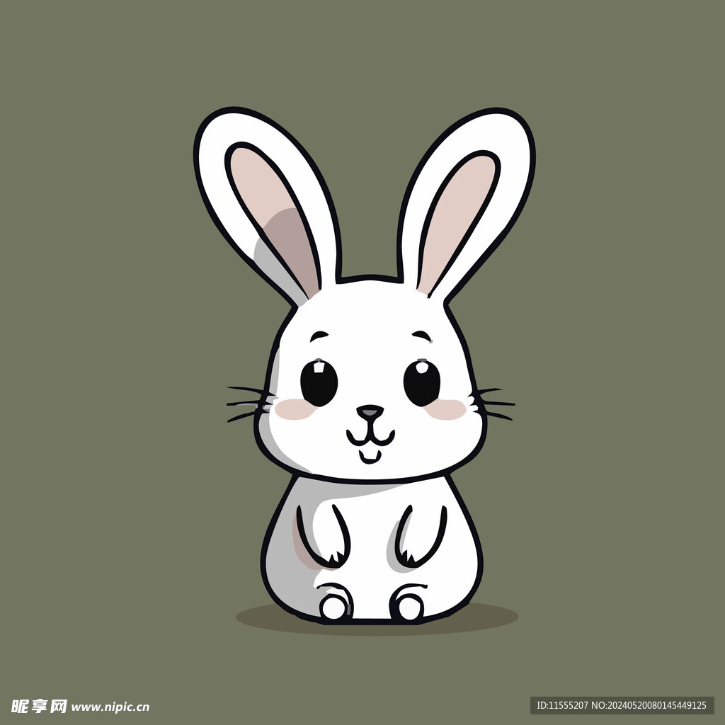 可爱小兔子矢量卡通画儿童插画