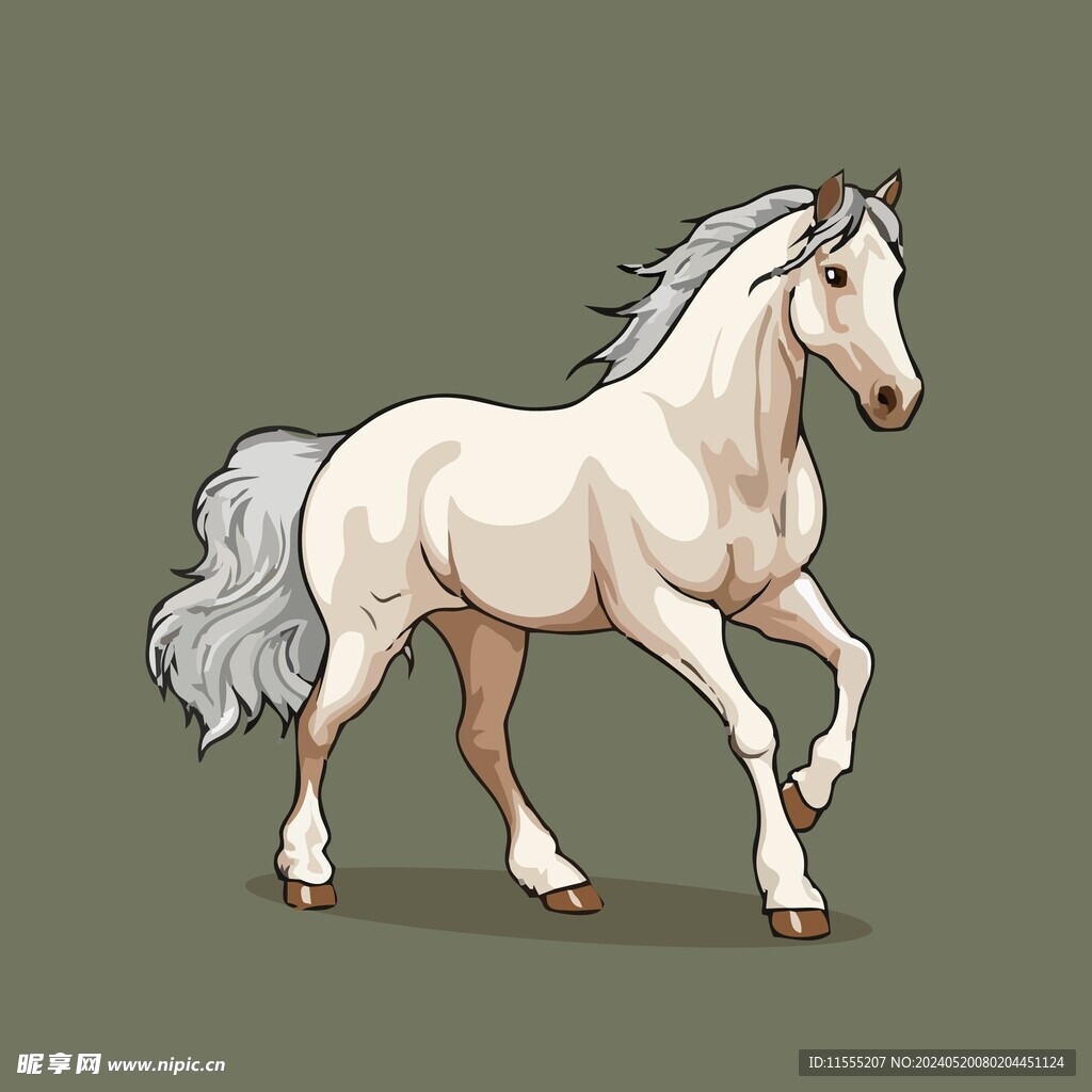 可爱小马矢量卡通画儿童插画