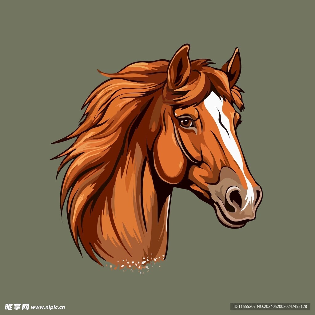 可爱小马矢量卡通画儿童插画