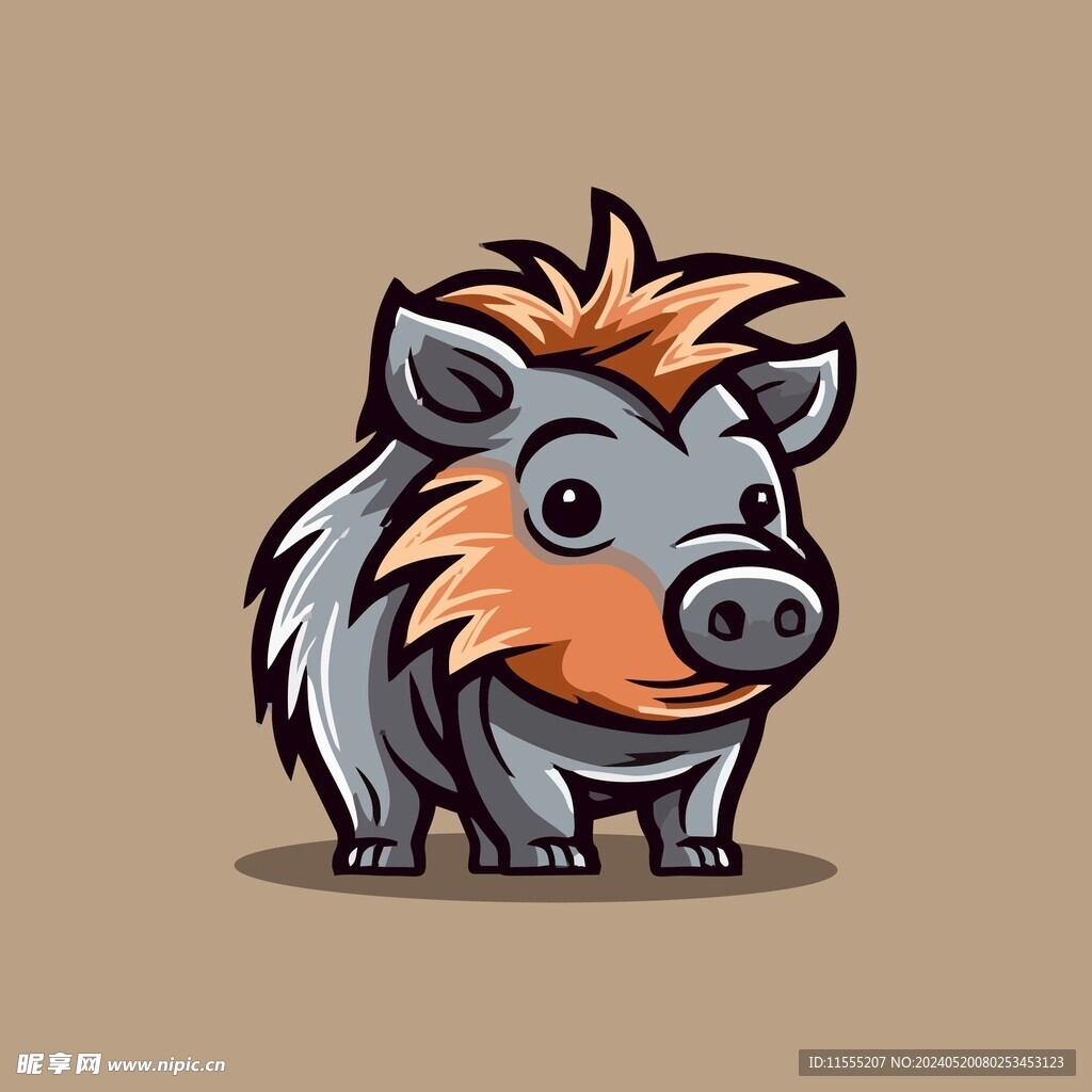 可爱小猪矢量卡通画儿童插画