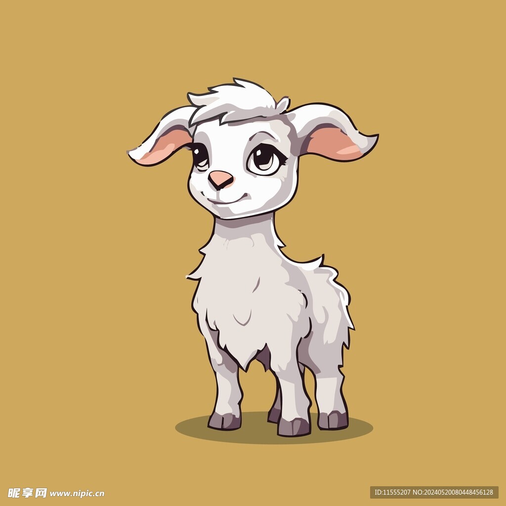 可爱小羊矢量卡通画儿童插画