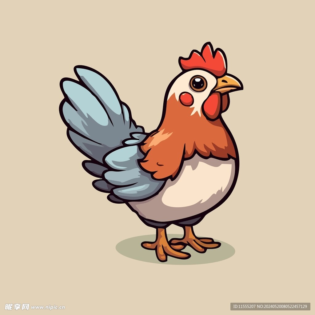 可爱小鸡矢量卡通画儿童插画