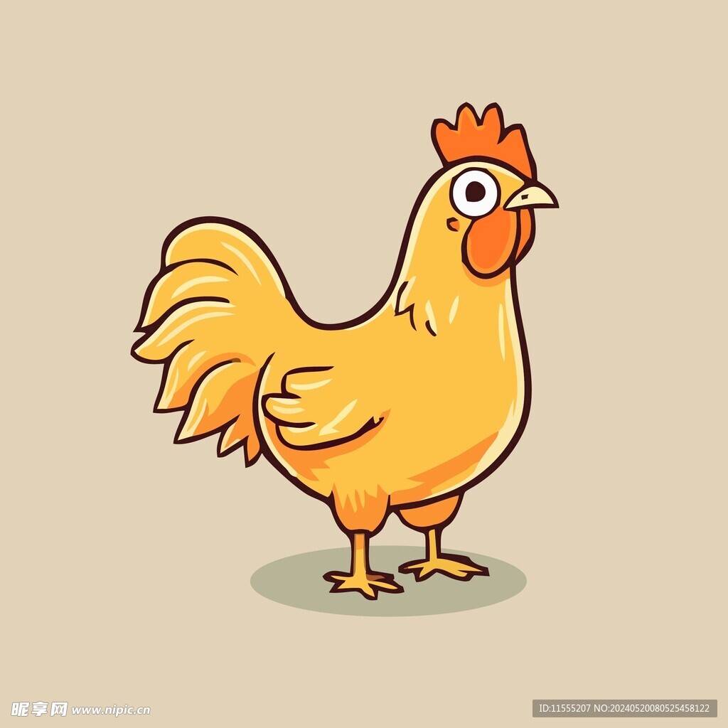 可爱小鸡矢量卡通画儿童插画