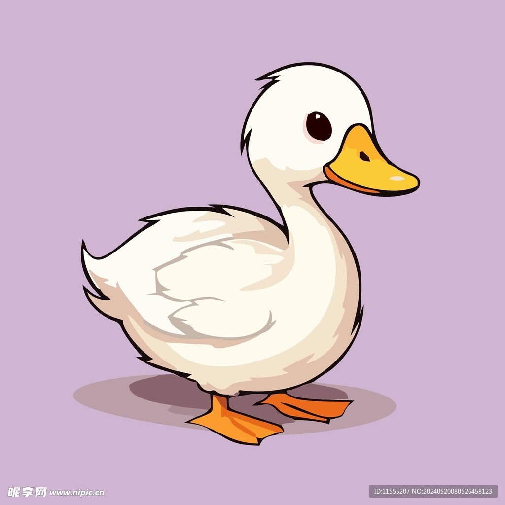 可爱小鸭矢量卡通画儿童插画
