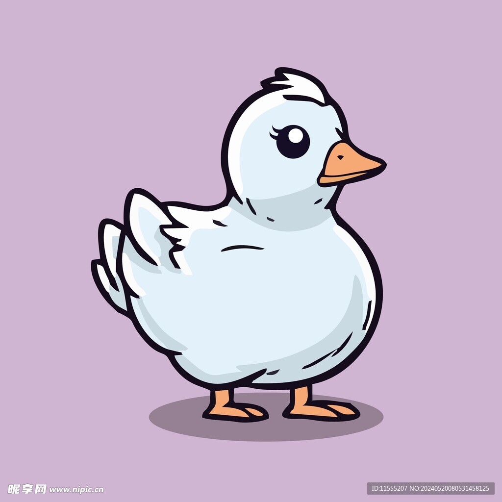 可爱小鸭矢量卡通画儿童插画