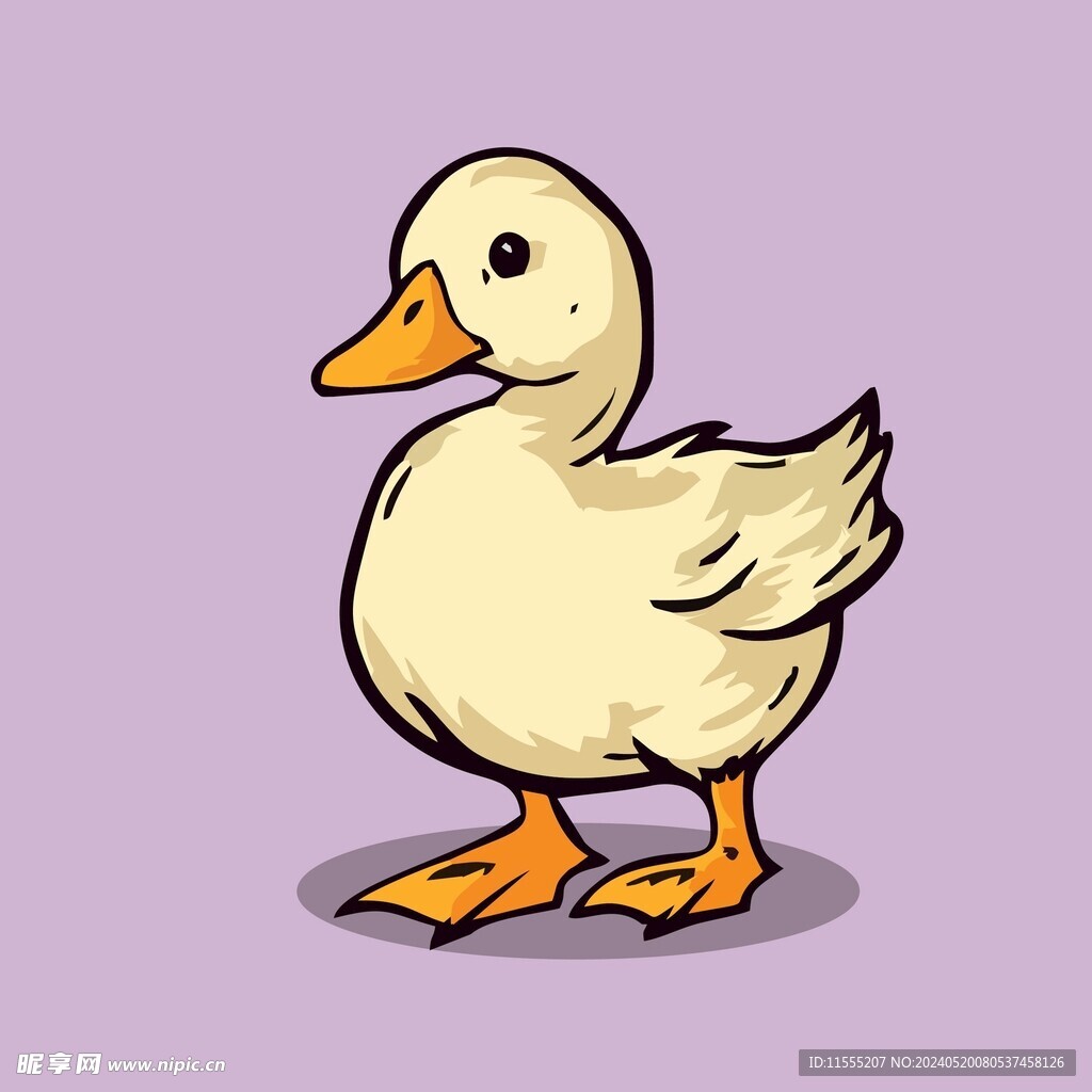 可爱小鸭矢量卡通画儿童插画