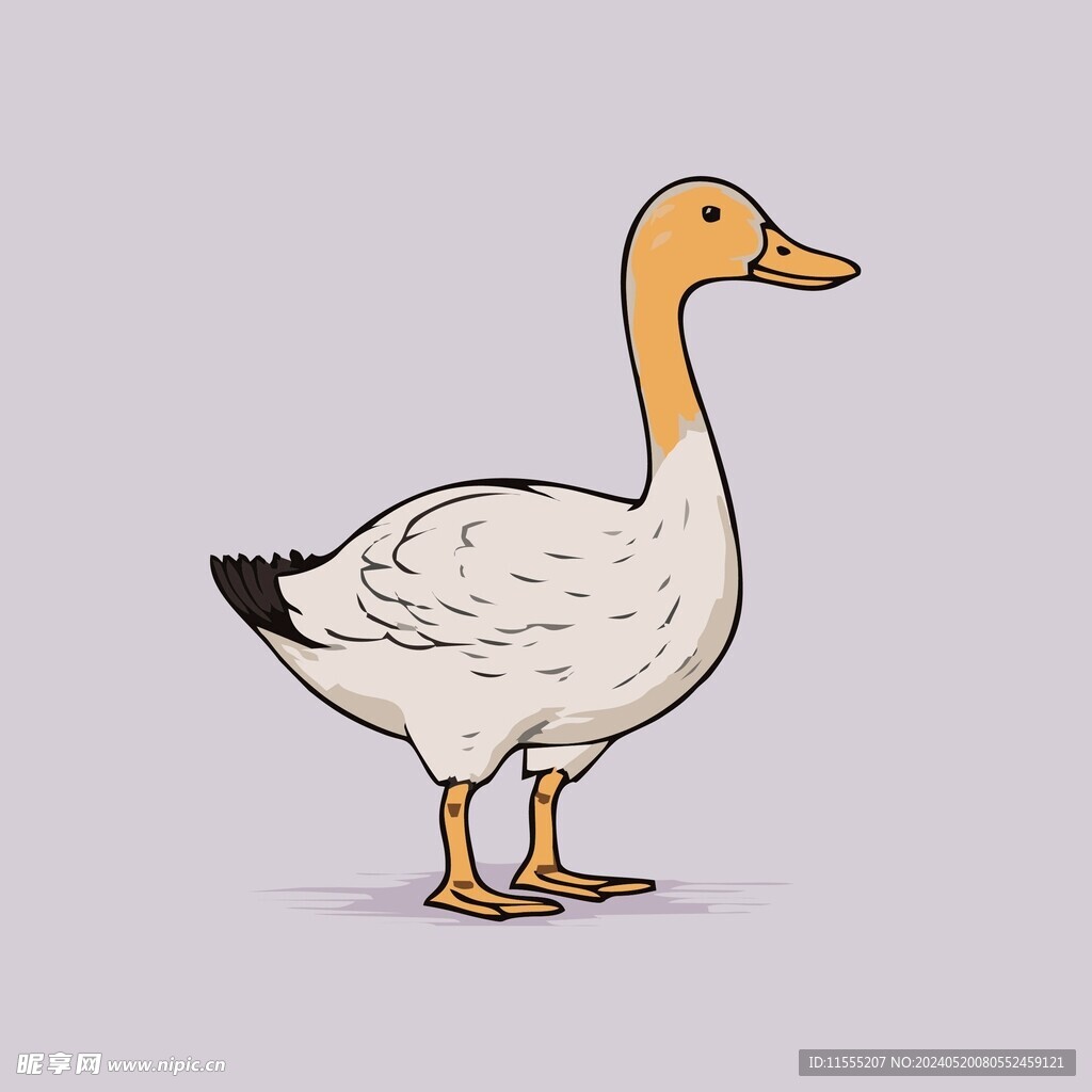 可爱小鸭矢量卡通画儿童插画