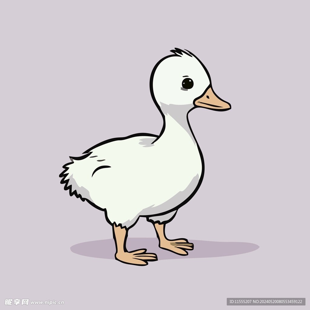 可爱小鸭矢量卡通画儿童插画