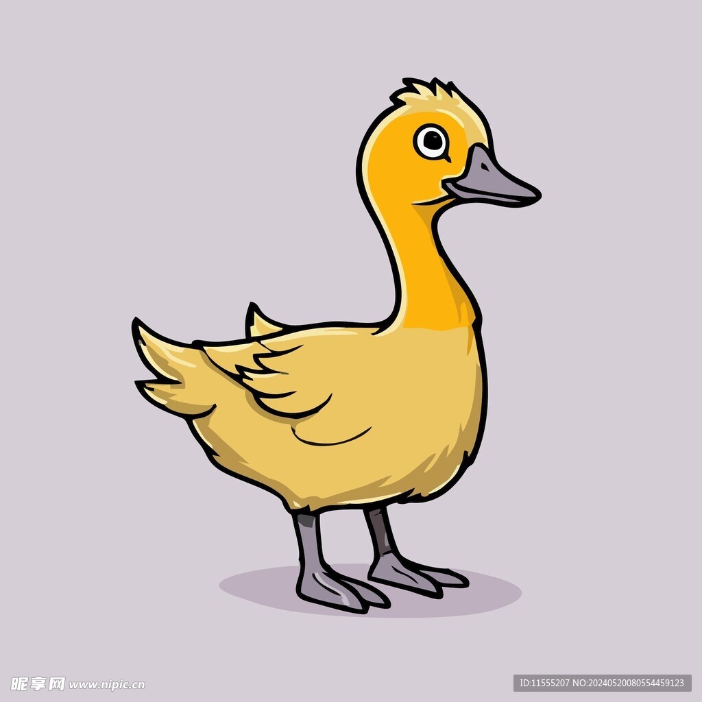 可爱小鸭矢量卡通画儿童插画