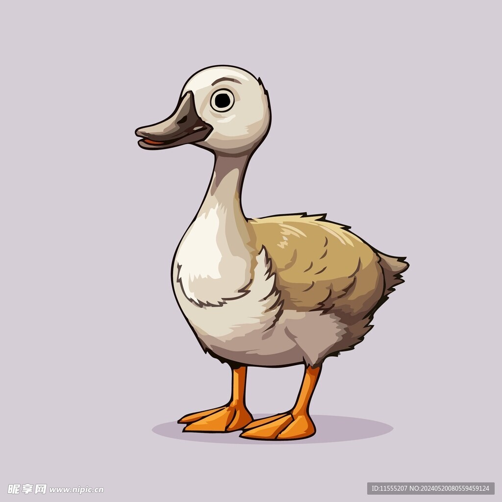 可爱小鸭矢量卡通画儿童插画
