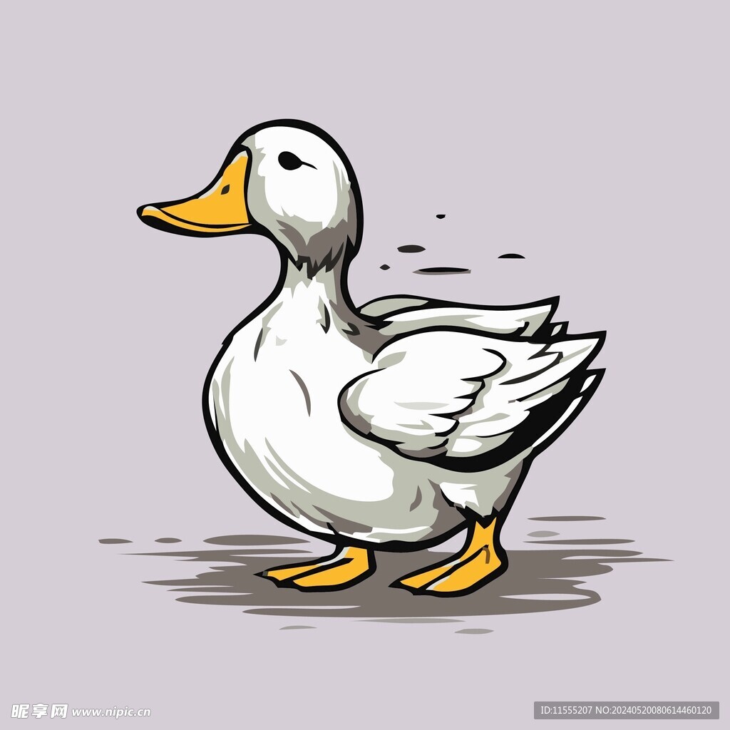 可爱小鸭矢量卡通画儿童插画