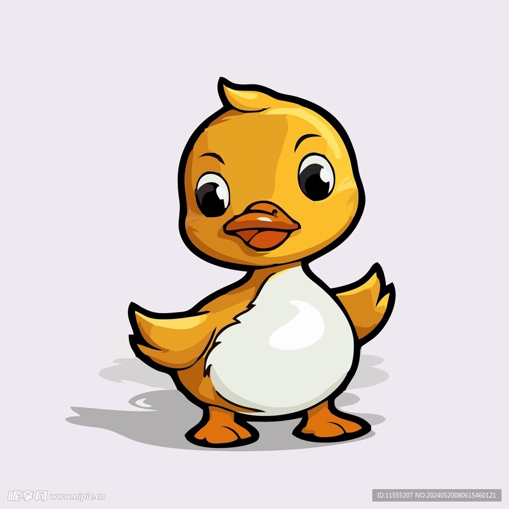 可爱小鸭矢量卡通画儿童插画