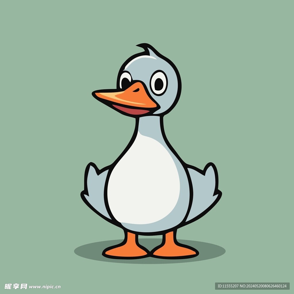 可爱小鸭矢量卡通画儿童插画