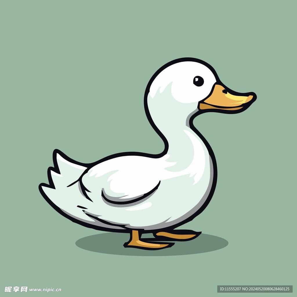 可爱小鸭矢量卡通画儿童插画