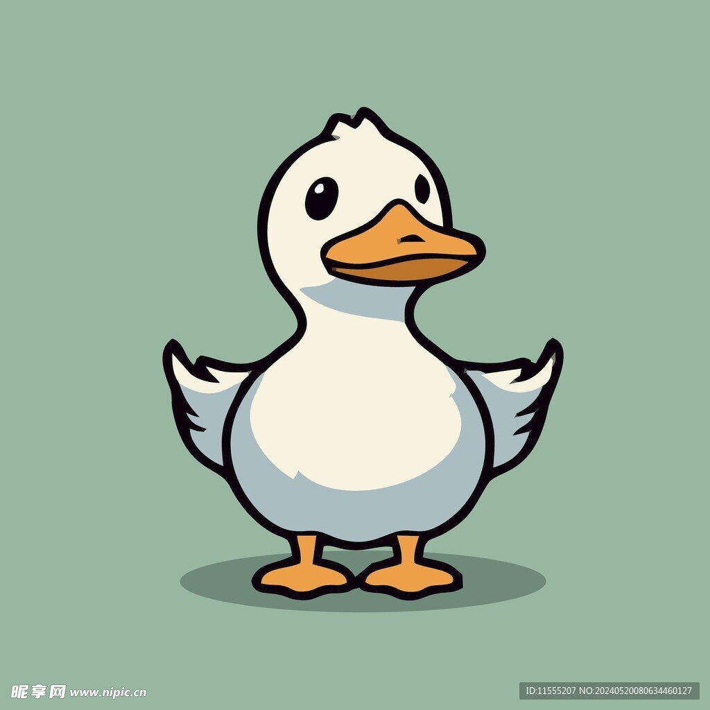 可爱小鸭矢量卡通画儿童插画