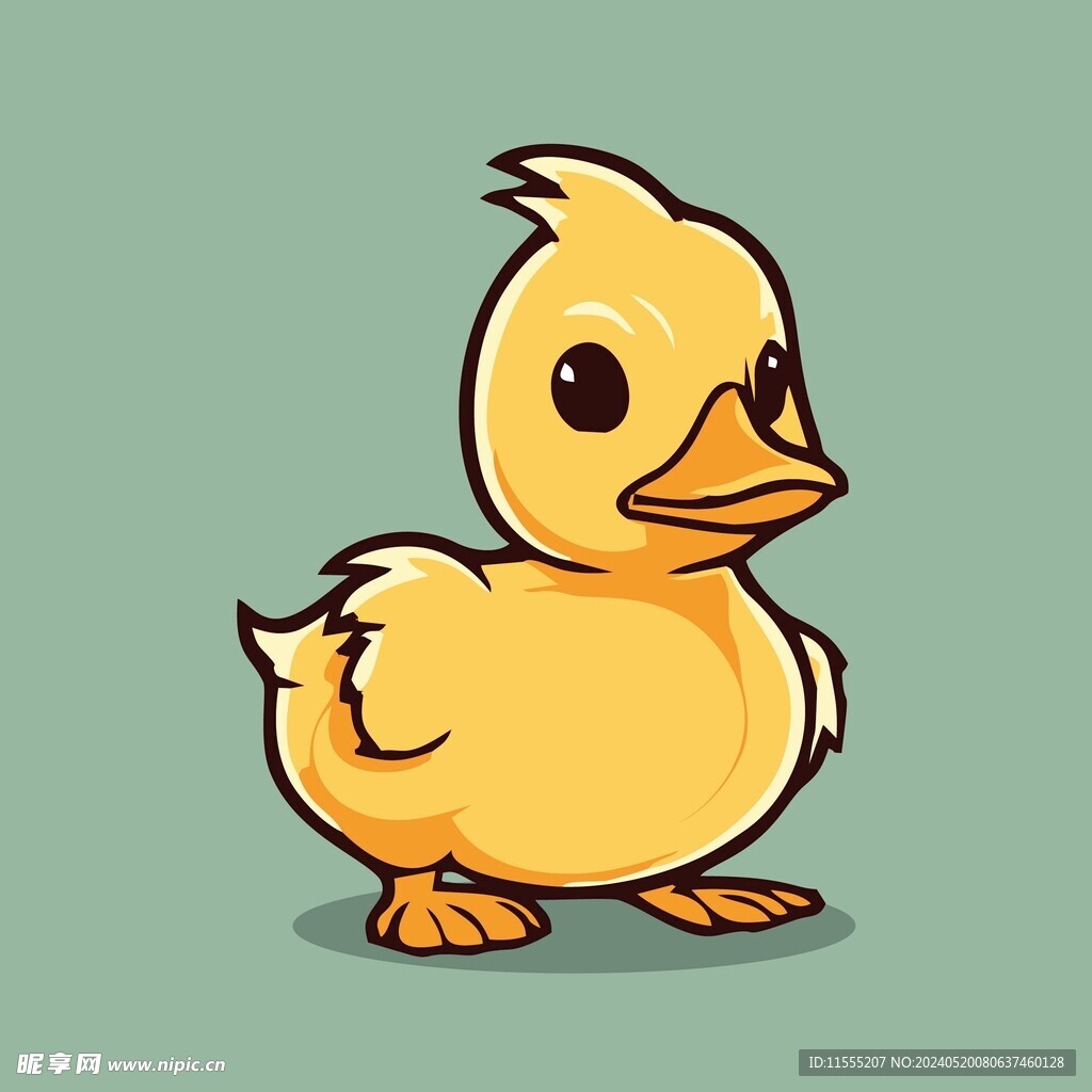 可爱小鸭矢量卡通画儿童插画