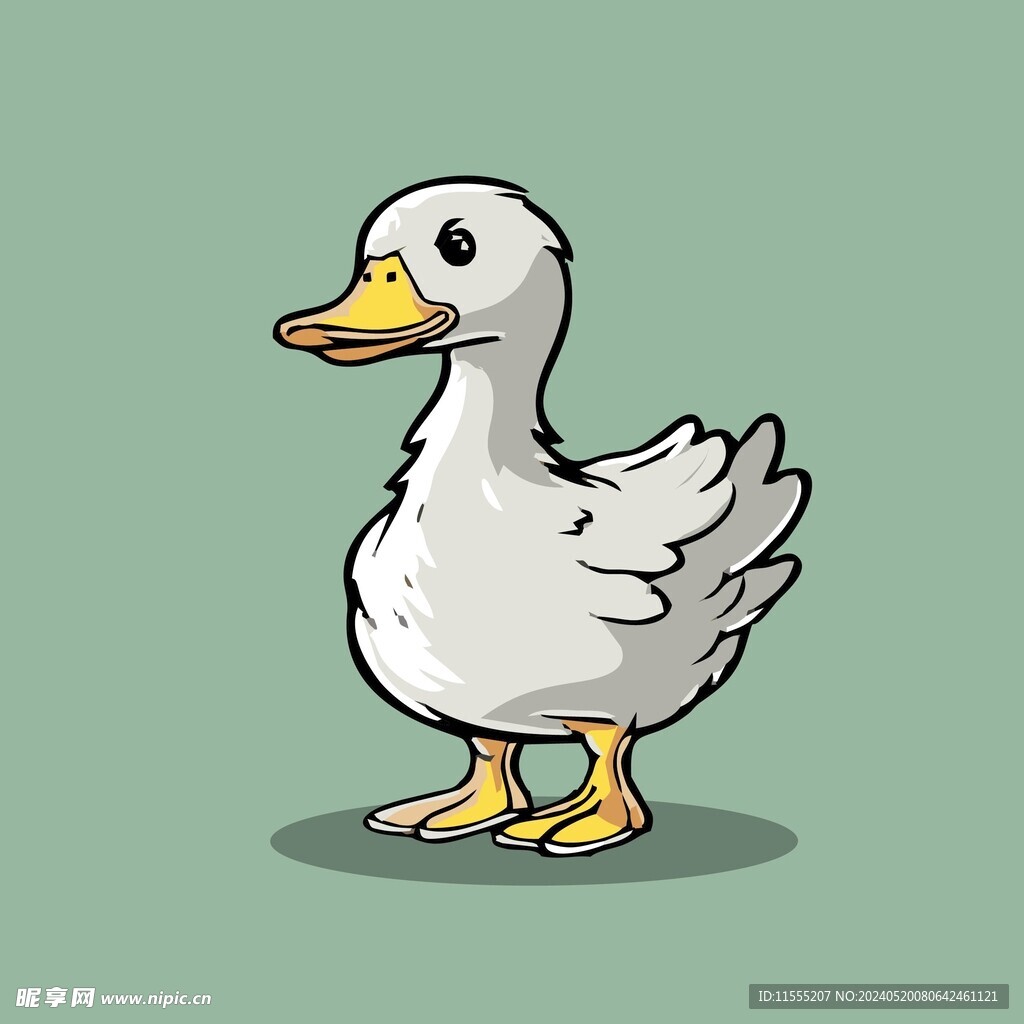 可爱小鸭矢量卡通画儿童插画