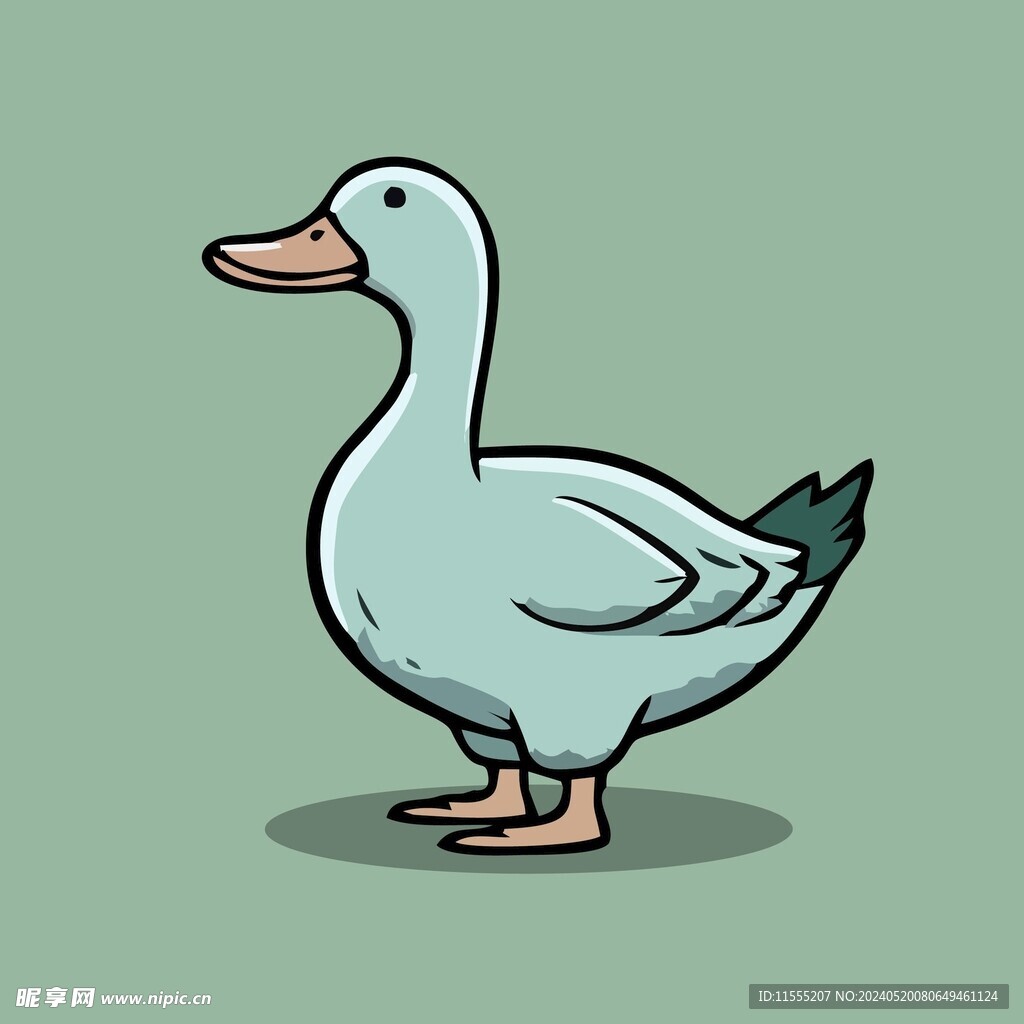 可爱小鸭矢量卡通画儿童插画