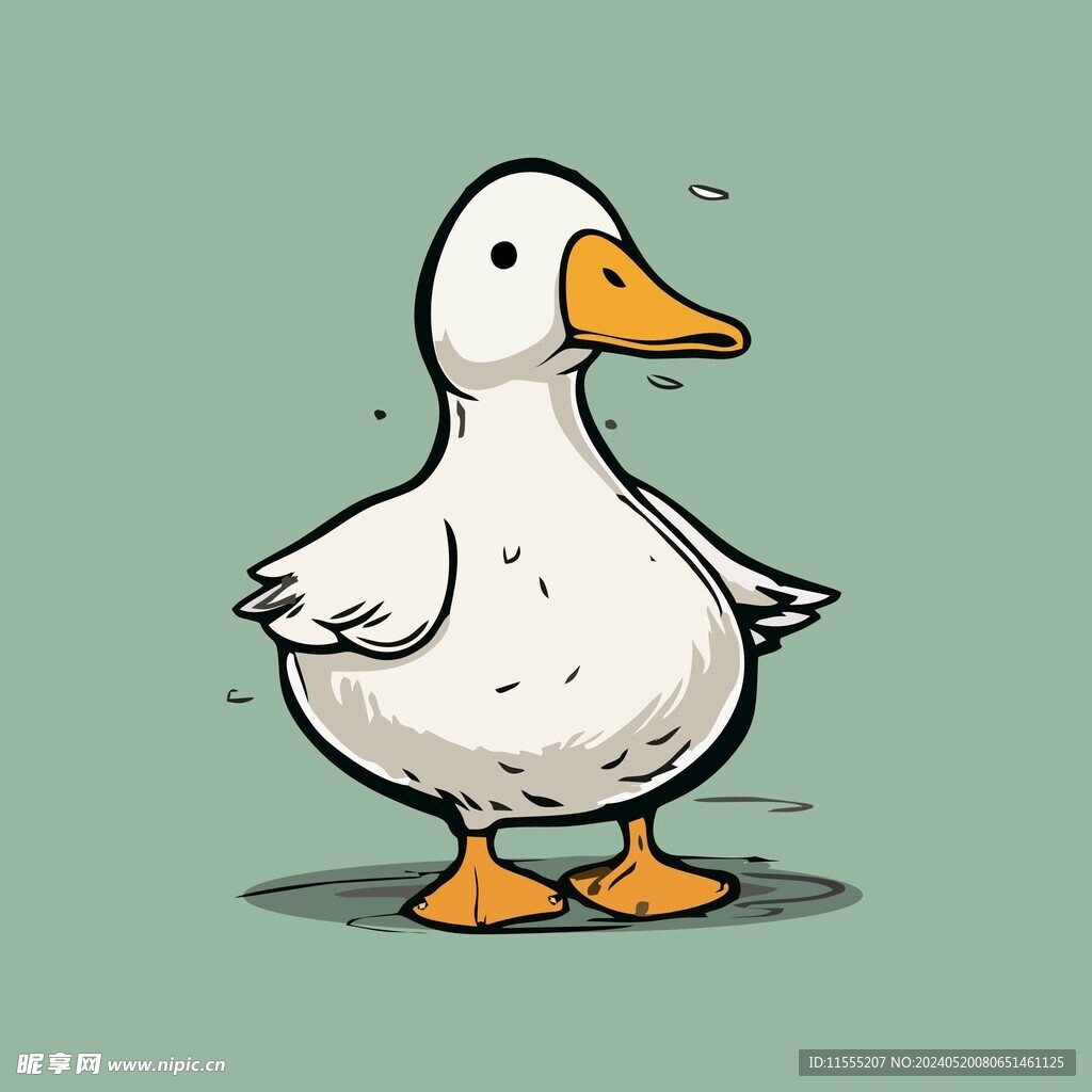 可爱小鸭矢量卡通画儿童插画