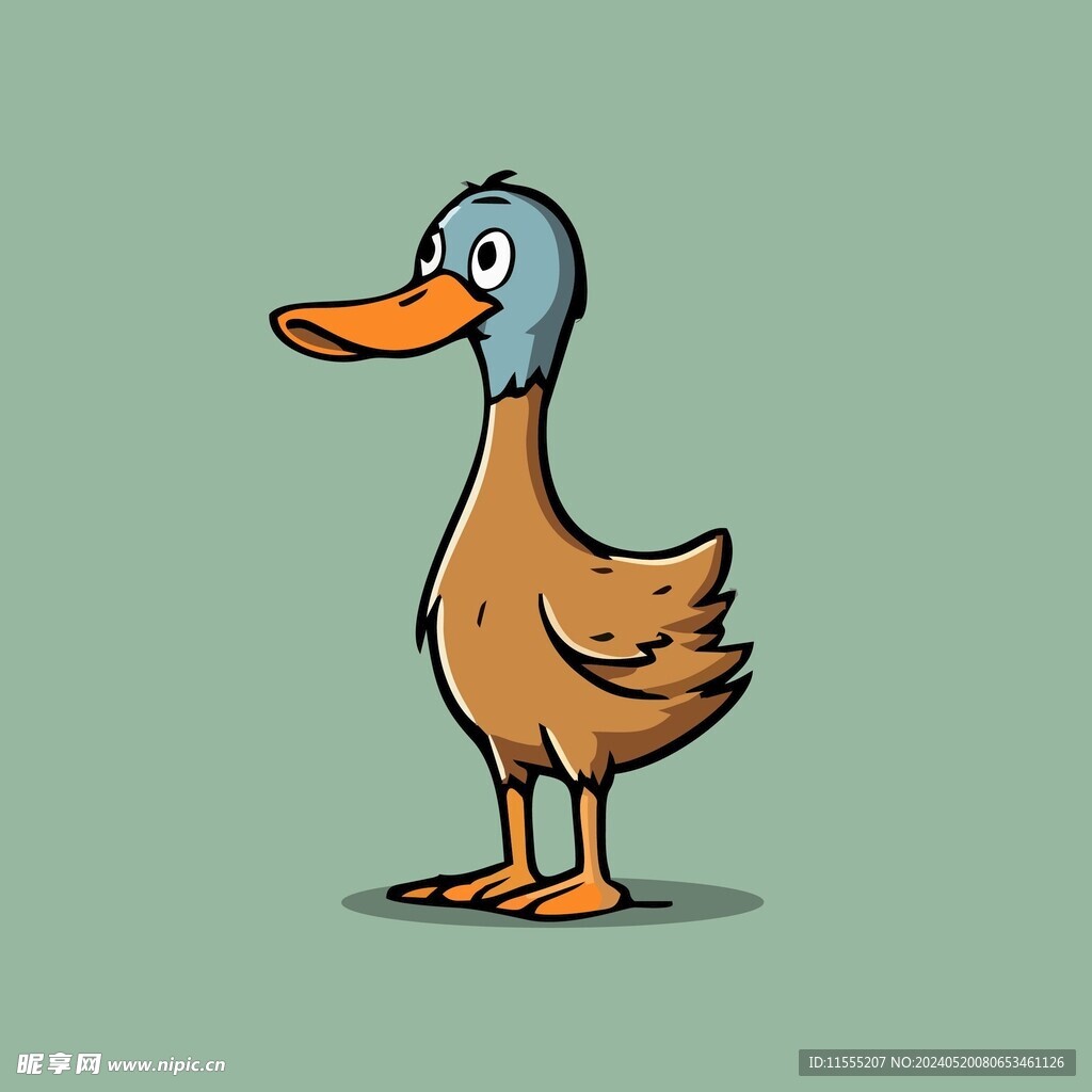 可爱小鸭矢量卡通画儿童插画