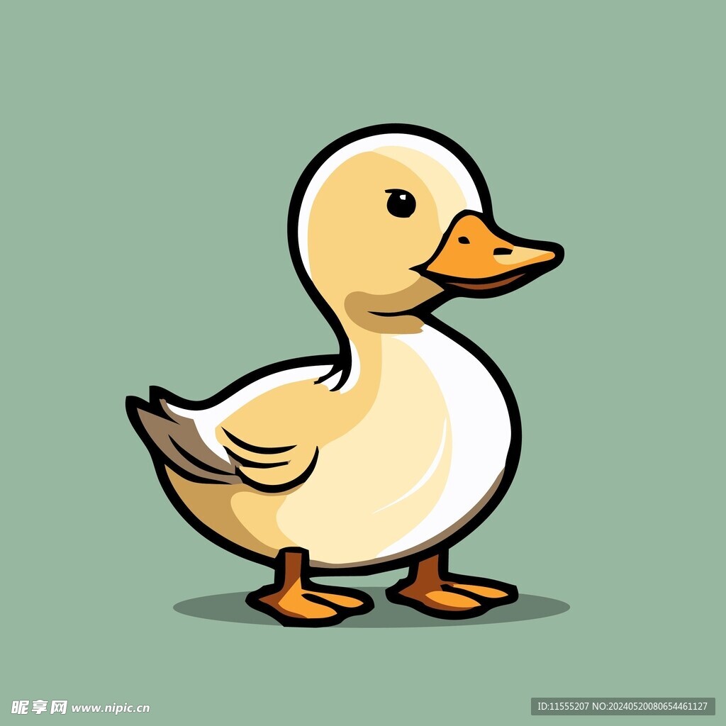 可爱小鸭矢量卡通画儿童插画