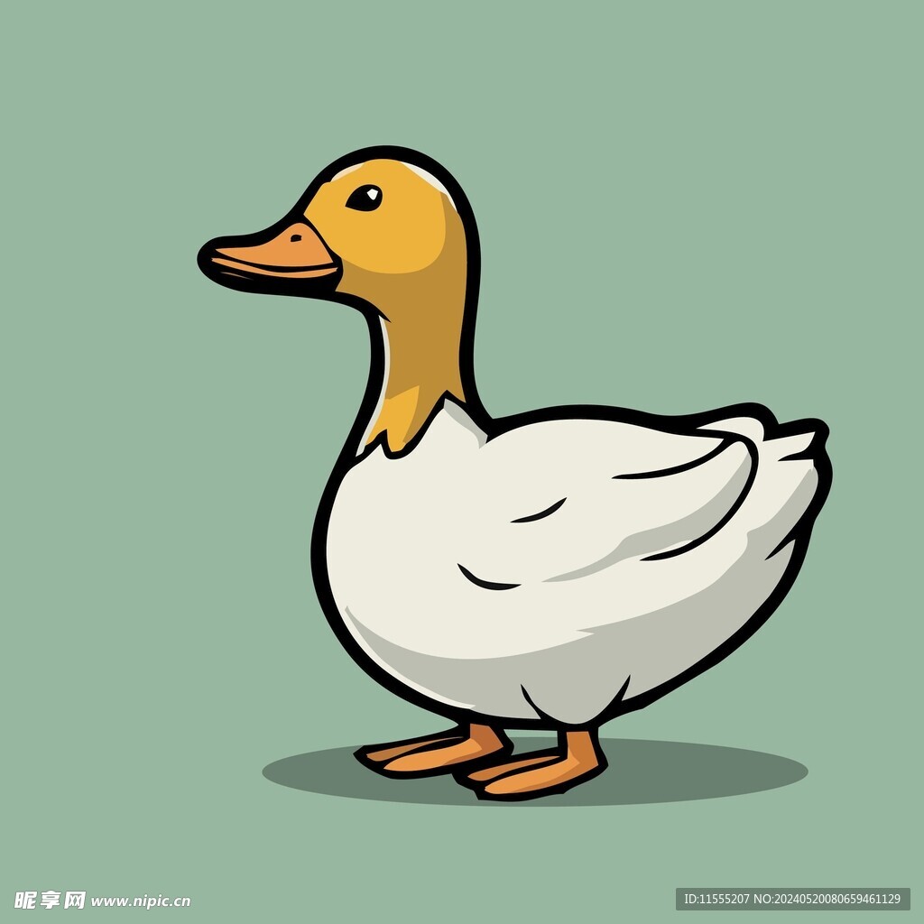 可爱小鸭矢量卡通画儿童插画